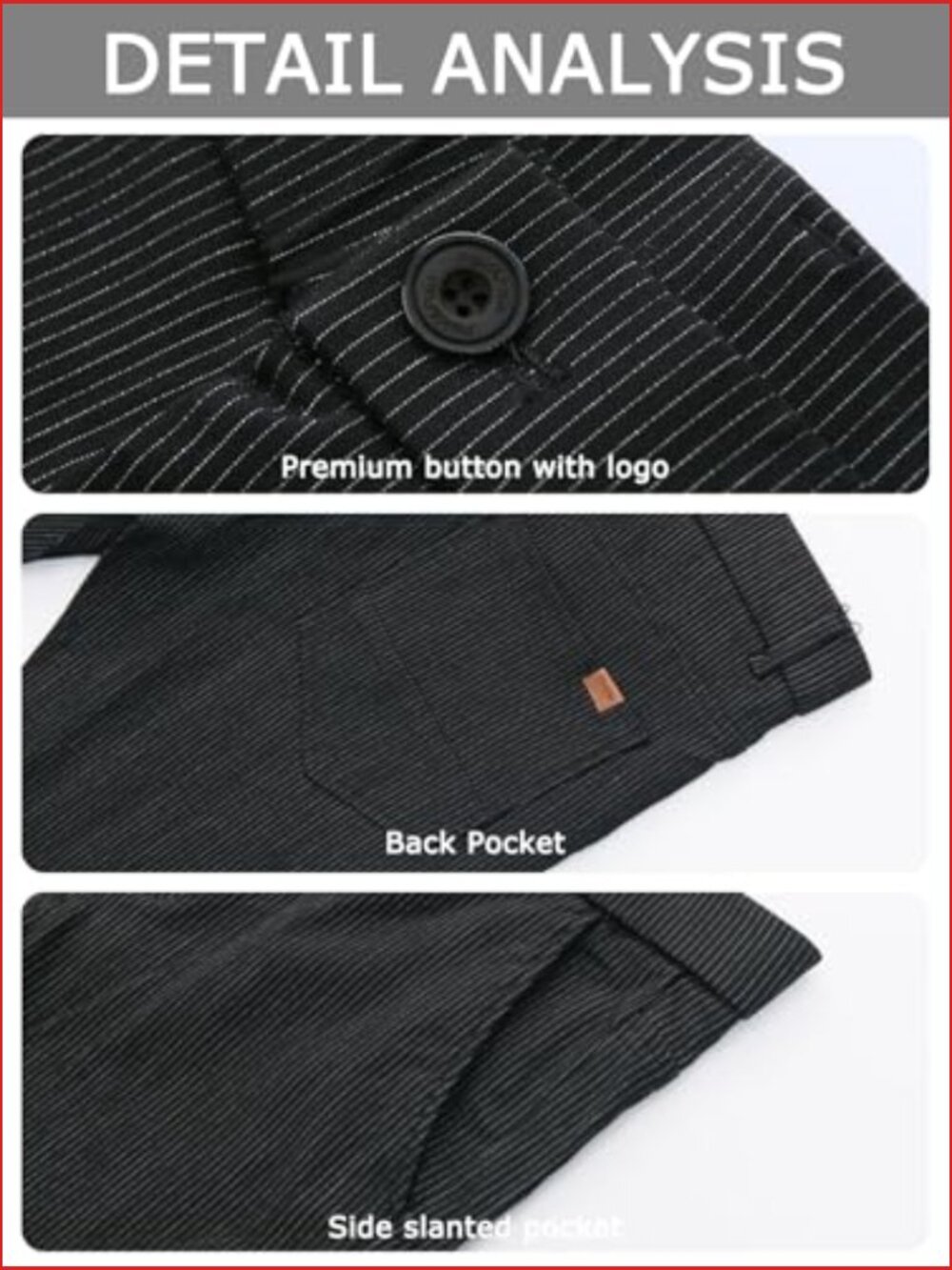 Skinny Dress Pants Plaid Chino for Men - Picture 6 of 7